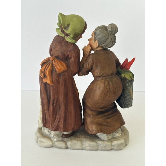 Lefton Hand-Painted Porcelain Figurine Of Gossiping Women With Cat - Picture 3 of 11